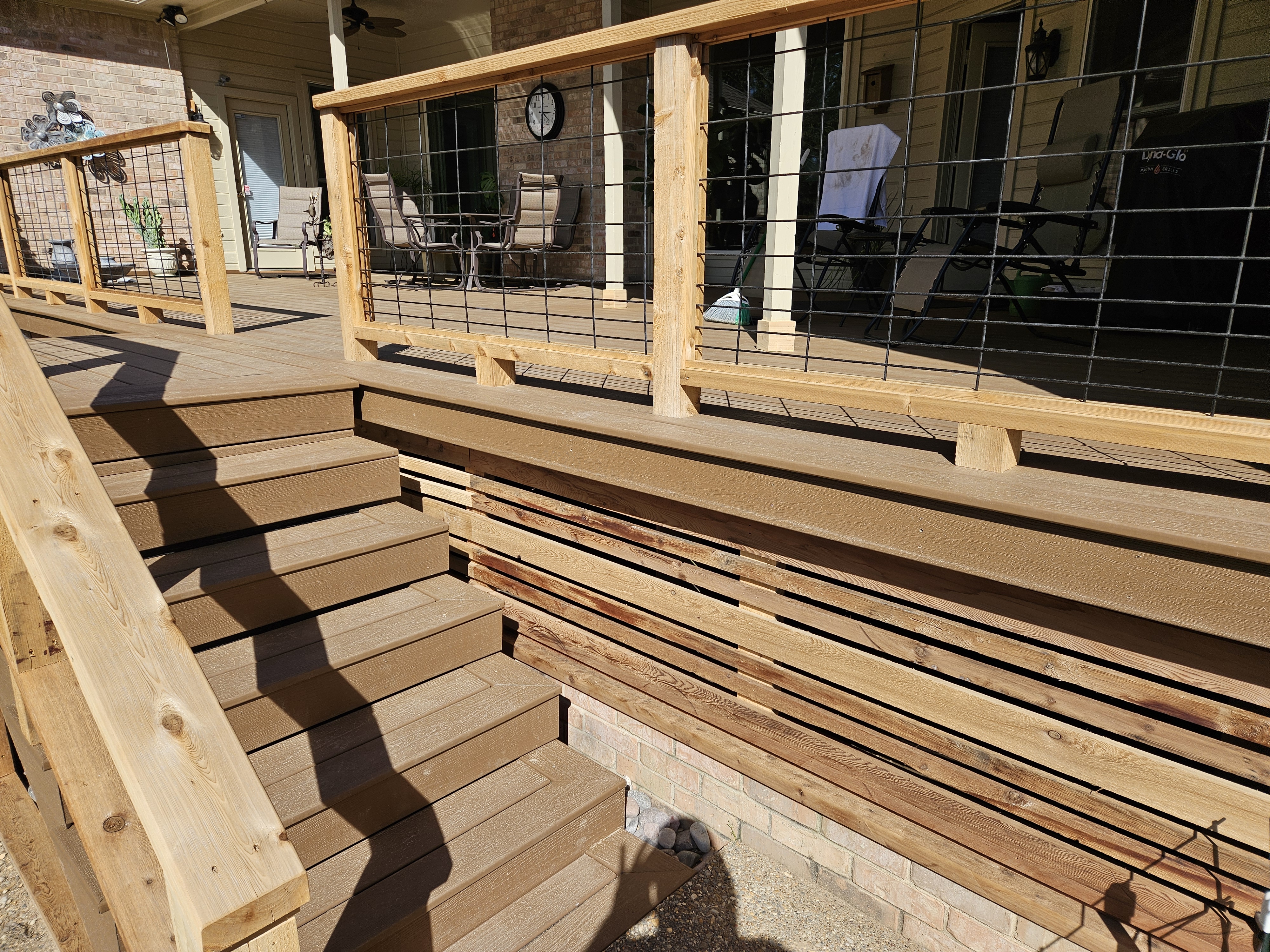 Deck, steps and cable railing